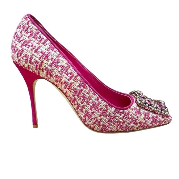 Manolo Blahnik Vazza 105 Tweed Pumps - Picture 8 of 13